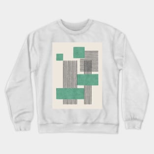 Stripes and Square Composition - Green Crewneck Sweatshirt